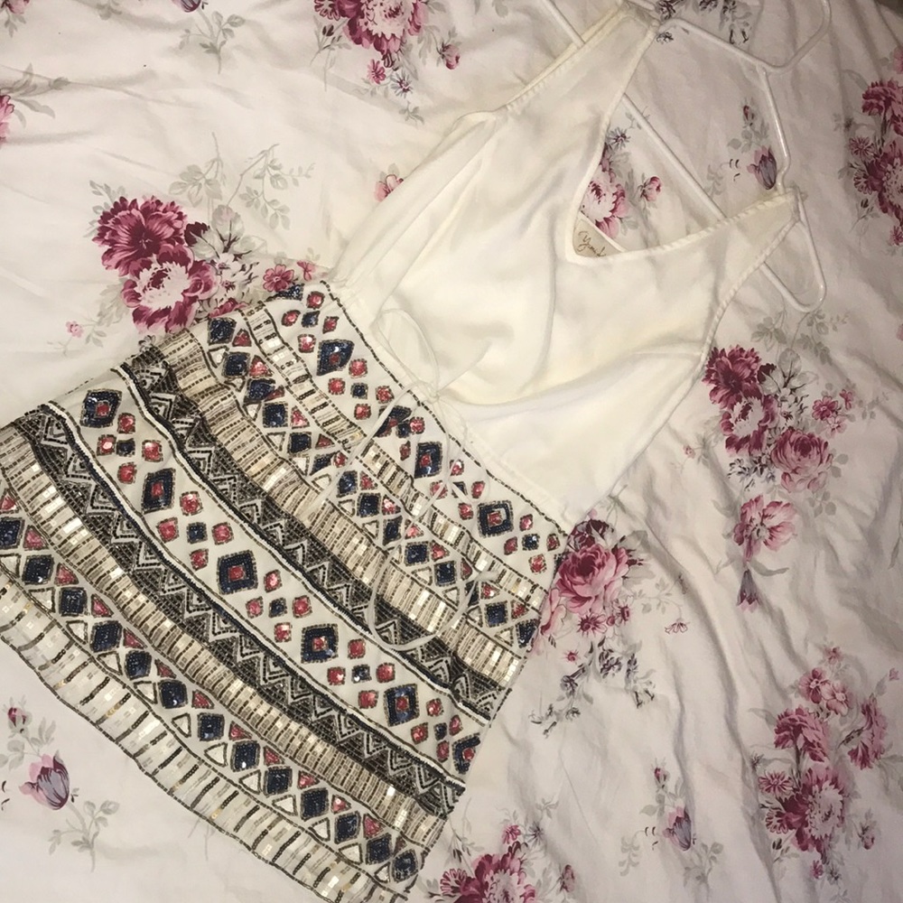 Yumi Kim cream embellished dress.